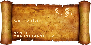 Karl Zita névjegykártya