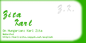 zita karl business card